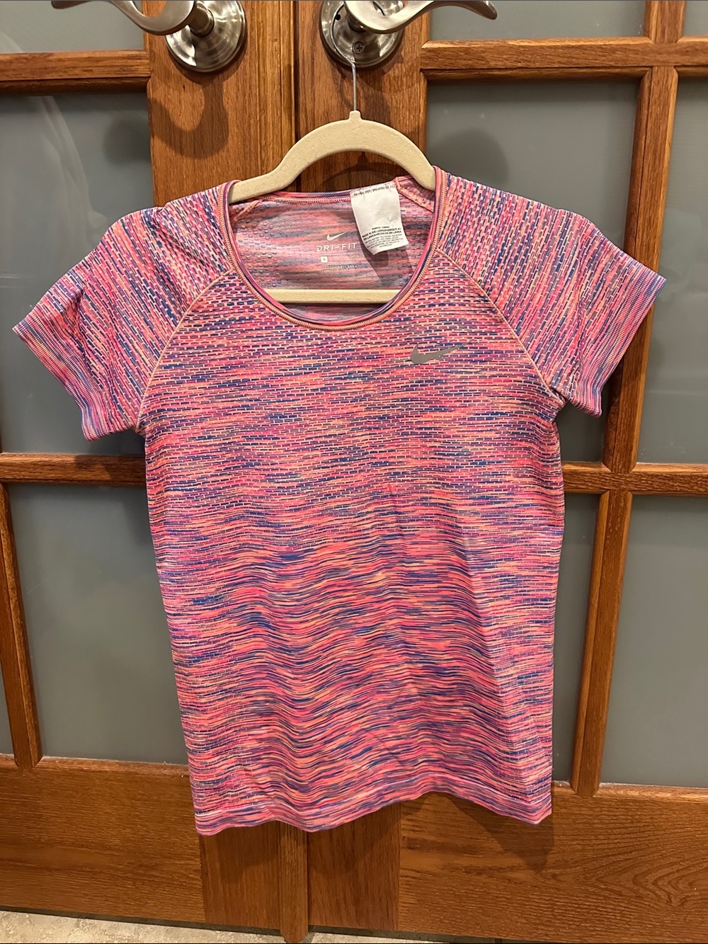 Nike Pink and Purple Space-Dye Dri-FIT Performance Tee